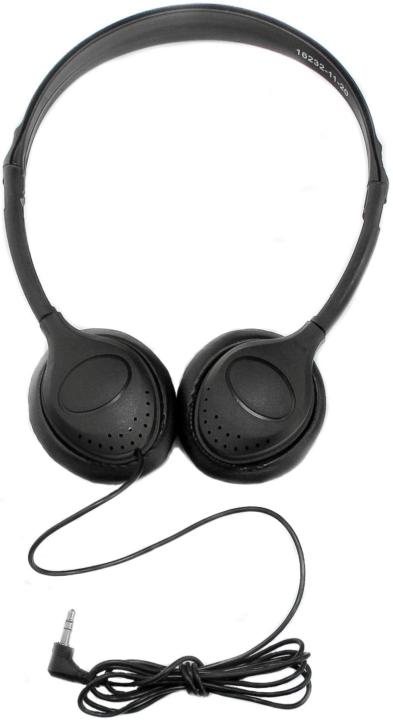Soundnetic 500 Pack SN313 Classroom Over The Head Stereo Headphones with Leatherette Earpads, Black