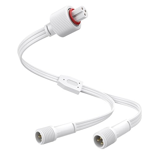 Y-Connector Splitter for Govee Permanent Outdoor Lights,Waterproof Extension Cord Compatible with Govee 3Pin and Y-Shaped Extension Cord