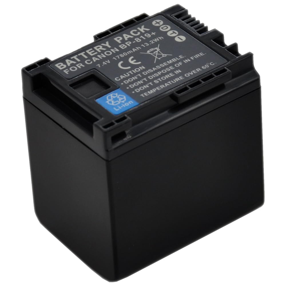 BTBAI Compatible bp-819 Battery for bp-809 bp-827 Digital Camera Video Camcorder (2X Battery+Charger AC Single)