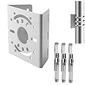 Universal Security Camera Vertical Pole Mount Bracket, Solid Metal Pole Mounting Bracket Adapter with 3 Loops for CCTV Surveillance Cameras LED