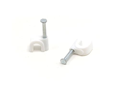 THE CIMPLE CO Single Coaxial Cable Clips 1/4 in - Indoor/Outdoor Cable Fasteners for Coax, Ethernet, CAT, Wires, and Tubing - Wire Clips with Nails