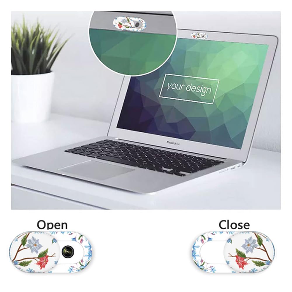 Laptop Camera Cover Slide Cute Flower 8 Pack, Webcam Cover Phone Camera Cover, FadyRaye Ultra-Thin Computer Camera Slide Fits Cellphone, Laptop