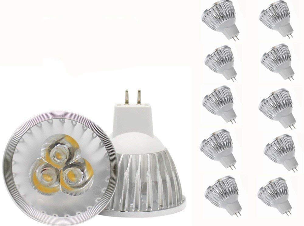 MR16 LED Bulbs MR16 3W LED Warm White Light Bulbs GU5.3 MR16 LED Bulbs 12V 3W LED Spotlight Bulbs for for Landscape Recessed Track Lighting,20W