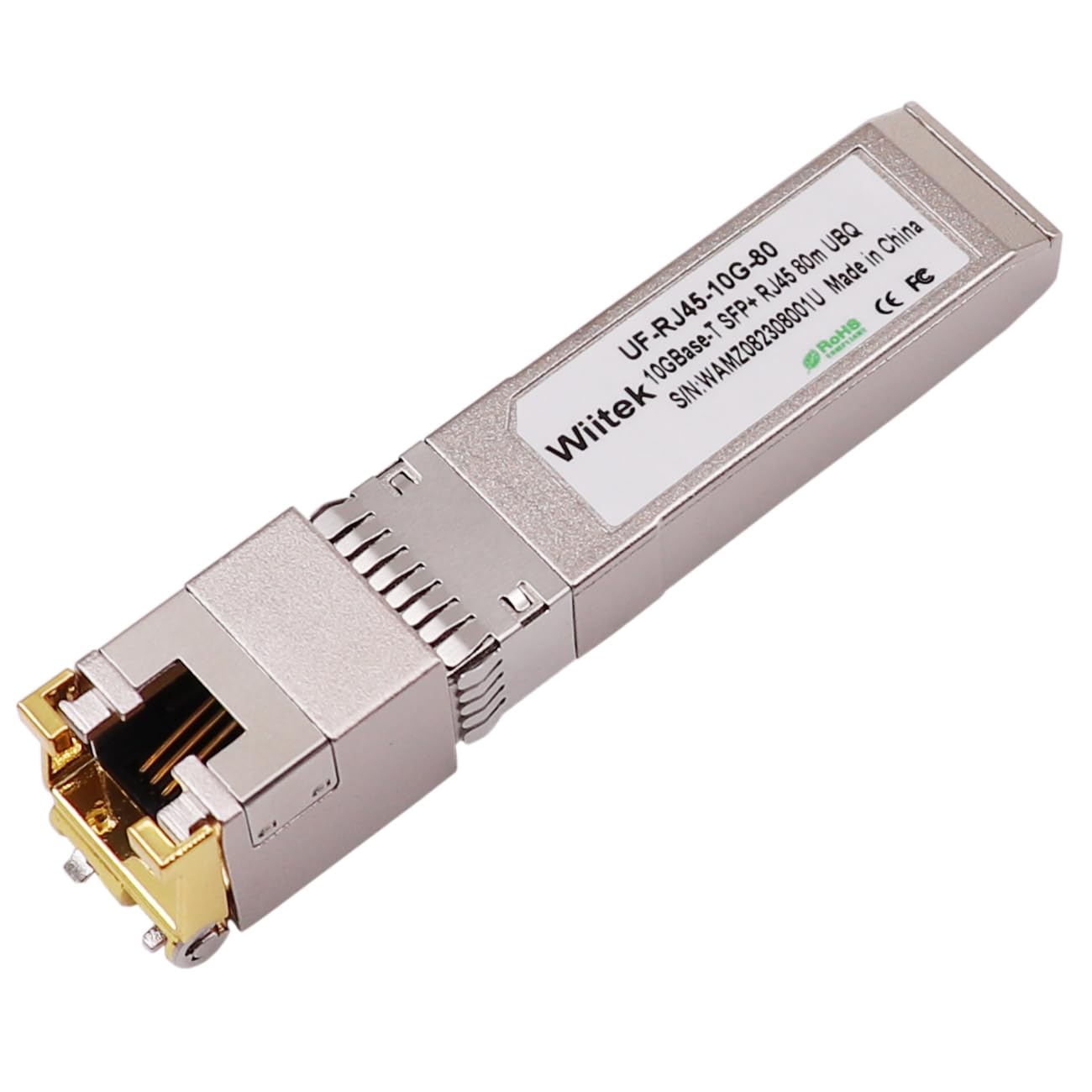 Wiitek 80 Meters, 10G SFP+ to RJ45 Modules, 2.5G/5G/10GBase-T Ethernet Copper RJ45 to SFP+ Transceiver Compatible for Ubiquiti UF-RJ45-10G, Plugin