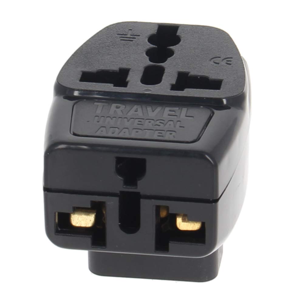 Fielect IEC320 C14 Male to Universal Female Power Socket Adapter Right Angle C14 to Universal AC Socket Power Adapter Converter, 3Pcs