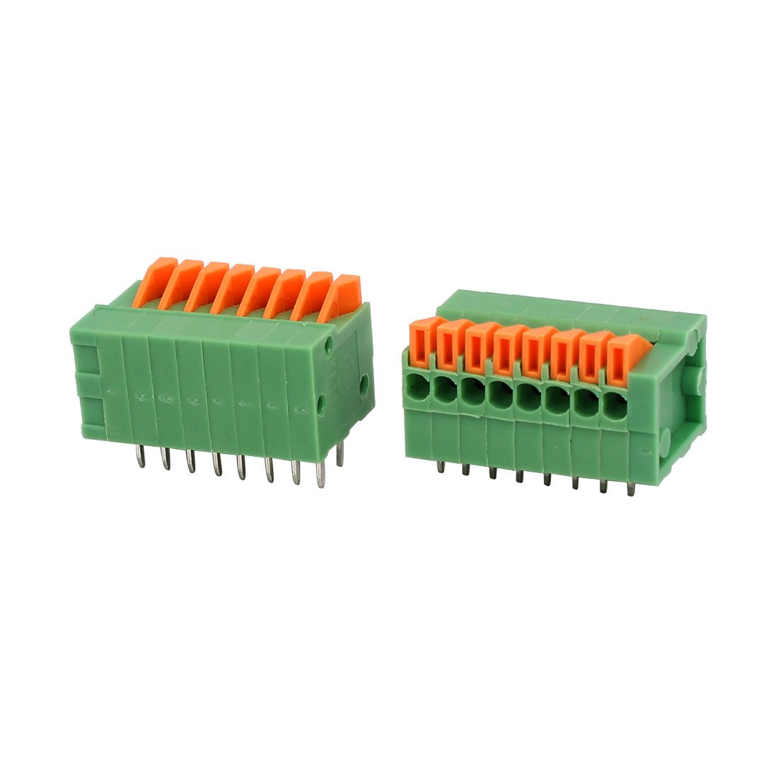 uxcell 10pcs KF141R 150V 2A 2.54mm Pitch 8P Green Spring Terminal Block for PCB Mounting