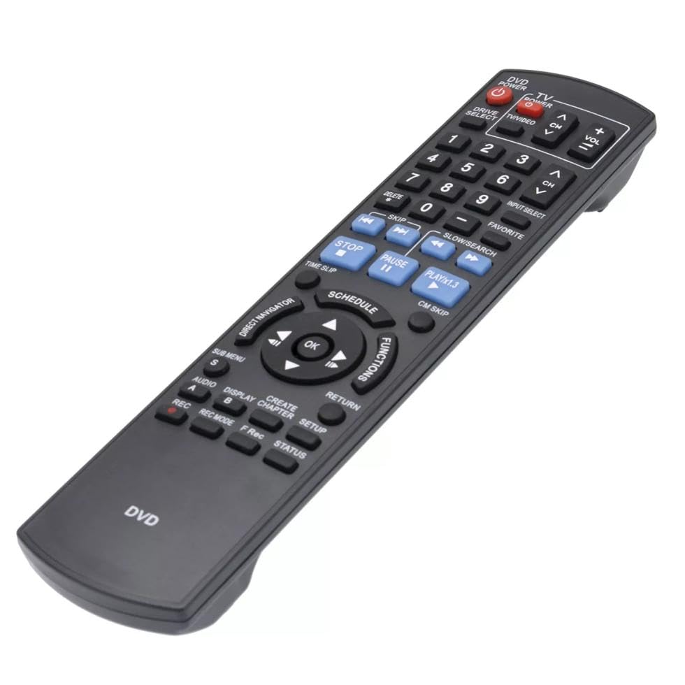N2QAYB000197 Replacement Remote Control for Panasonic DVD Recorder VCR Combo in Living Rooms or Rooms, No Programming or Pairing Needed, Replace