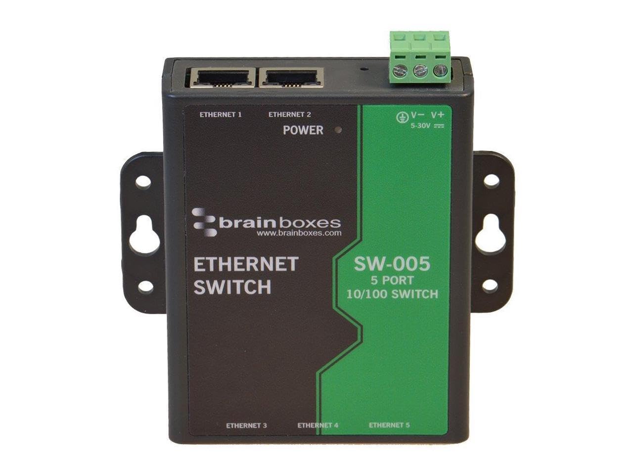 Brainboxes Switch - 5 Ports - DIN Rail mountable (SW-005)
