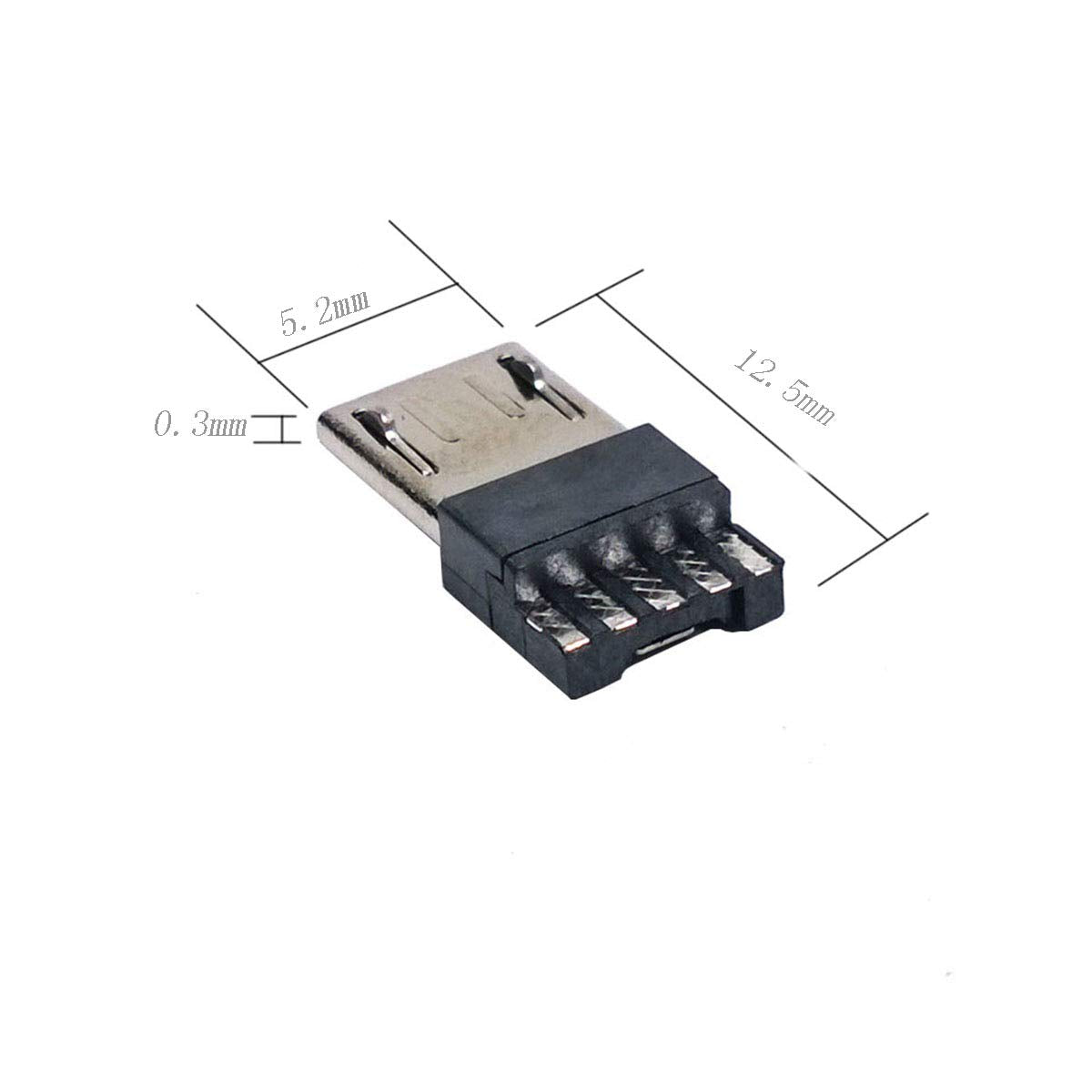 20PCS Micro USB Male Port Connector 5 Pin USB Connectors Straight Jack Solder Micro-USB Repair Replacement Adapter