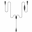 Training Y Splitter Adapter Cable to QD Headset Work for All Plantronics Quick Disconnect Headsets Splitter Cord Connector with in-line Volume Mute