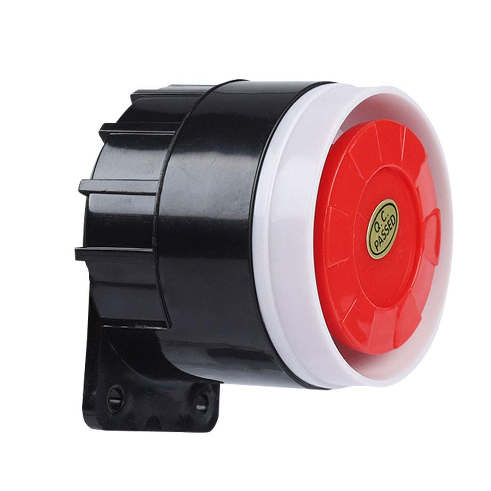 120dB DC 12V Mini Red Wired Alarm Horn Safety Warning/Burglar Horn for Home Security Monitoring System Indoor and Outdoor Safety