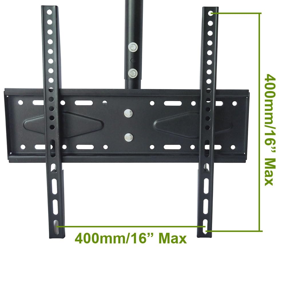 Yuarisx Ceiling TV Mount Adjustable Bracket Fits Most Plasma Flat Screen Display LED LCD OLED TVs 26 to 55 inch, Mounting Holes 400x400mm