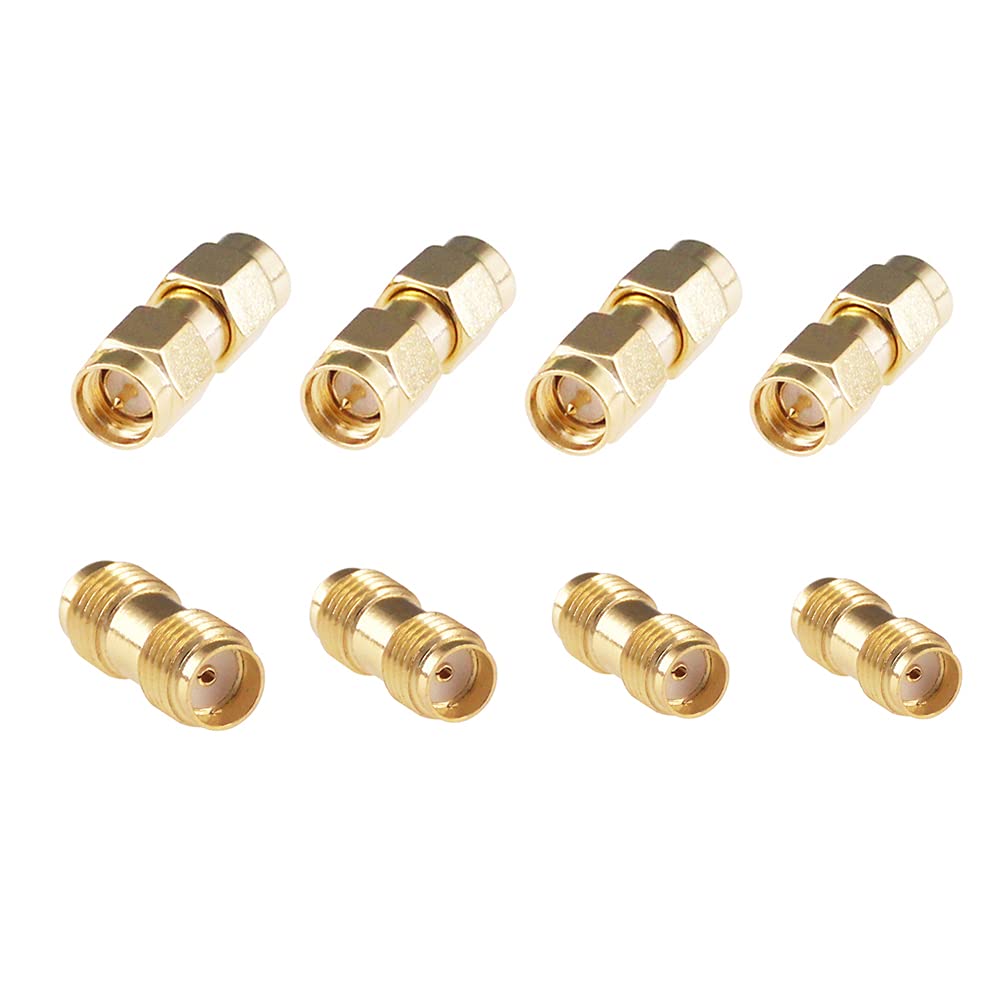 RFaha 8pcs Antenna Adapter SMA Male to Male SMA Female to Female Connector Converter for WiFi Caoxial Extension Cable(F14-8)