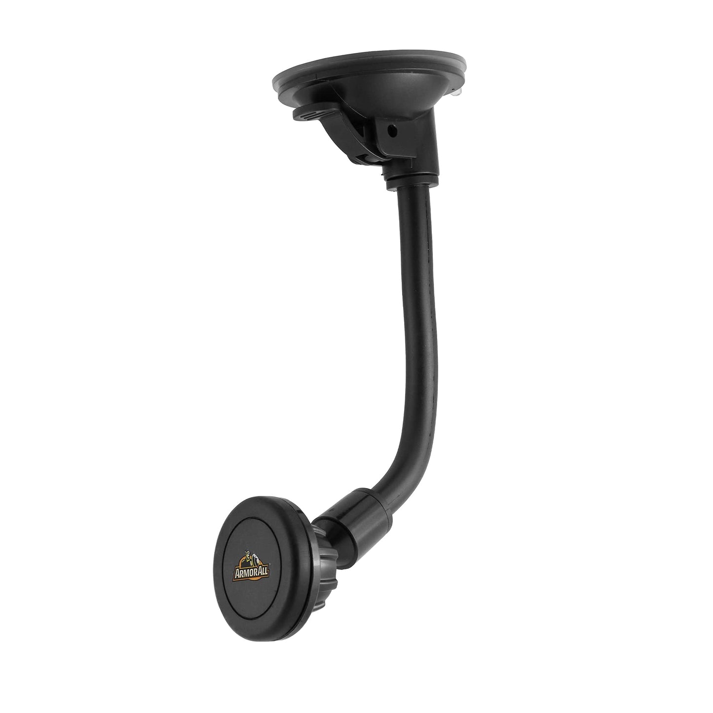 Armor All Magnetic Gooseneck Mount for Mobile Phones, Comes with 2 Differently Sized Magnetic Plates for Your Devices, Rotate for Ideal Viewing Angle