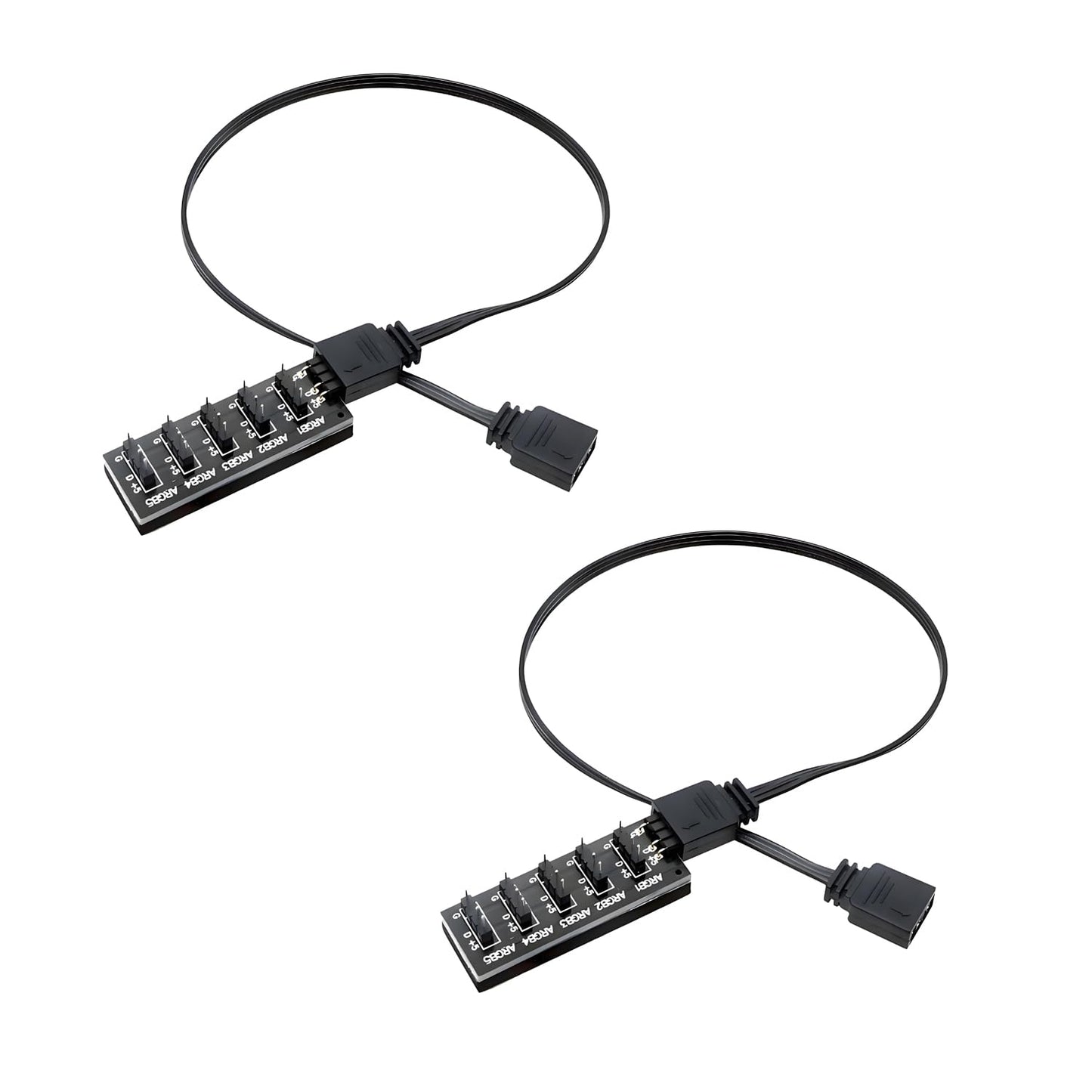 Delinx 1 to 5 Port ARGB PC Case Fan Hub Cable,ARGB Cable, 5V 3 Pin Addressable RGB Extension Cable ARGB LED Sync Cable for Computer Chassis CPU Cooler