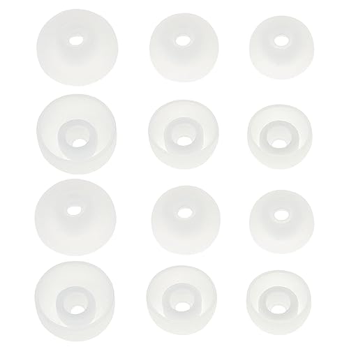 DMZHY Earbud Tips 6 Pairs Galaxy Buds 2 & Plus Compatible, Silicone, White, 3 Sizes, Includes Storage Box & Cleaning Cloth