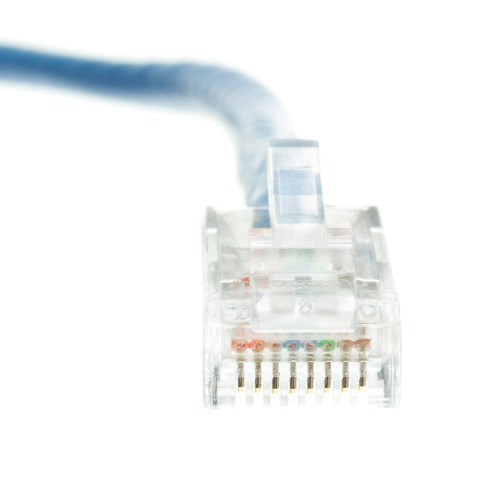 CableWholesale Cat5e UTP Ethernet Cable, Bootless, PoE, 50 ft, Blue