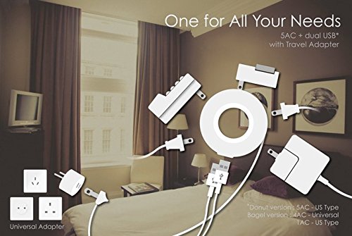 MOGICS Bagel(Black) Universal Power Strip | Working from Home Essential