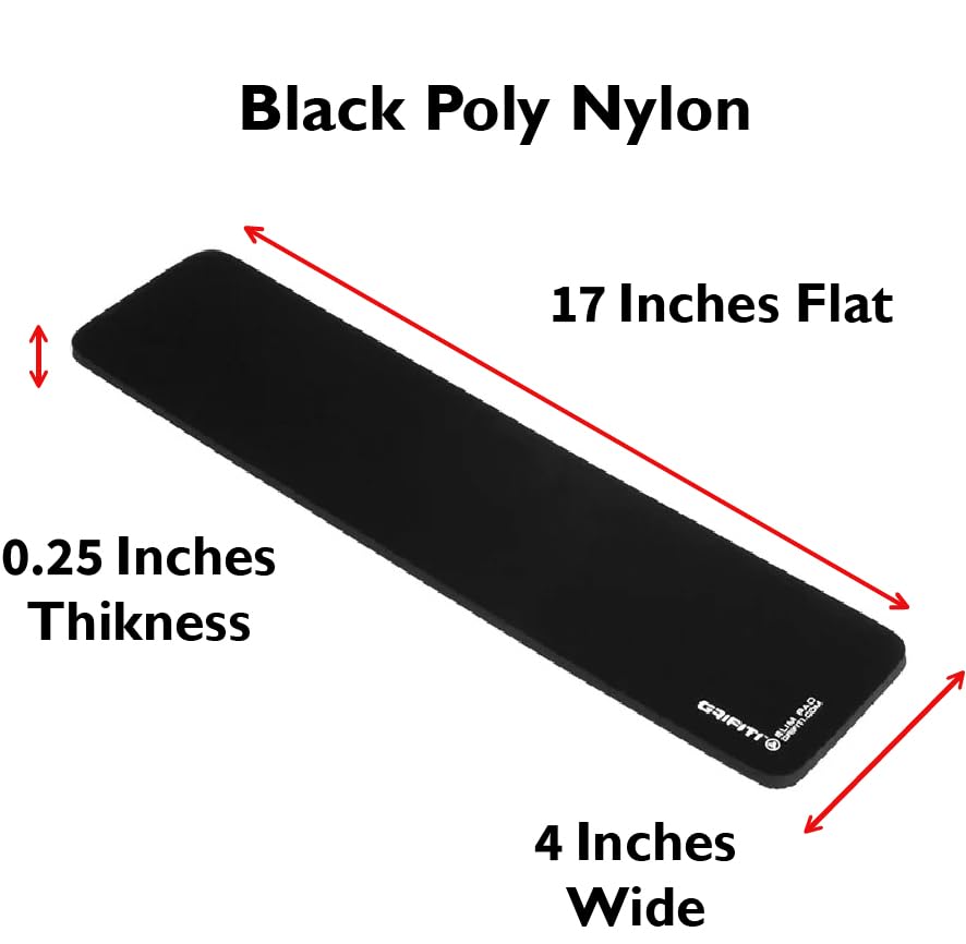 GRIFITI Slim Wrist Pad 17" x 4" x 0.25" Wrists Rest Pads for Standard Computer Keyboards - Ergonomic Keyboard Support Accessories & Carpal Tunnel