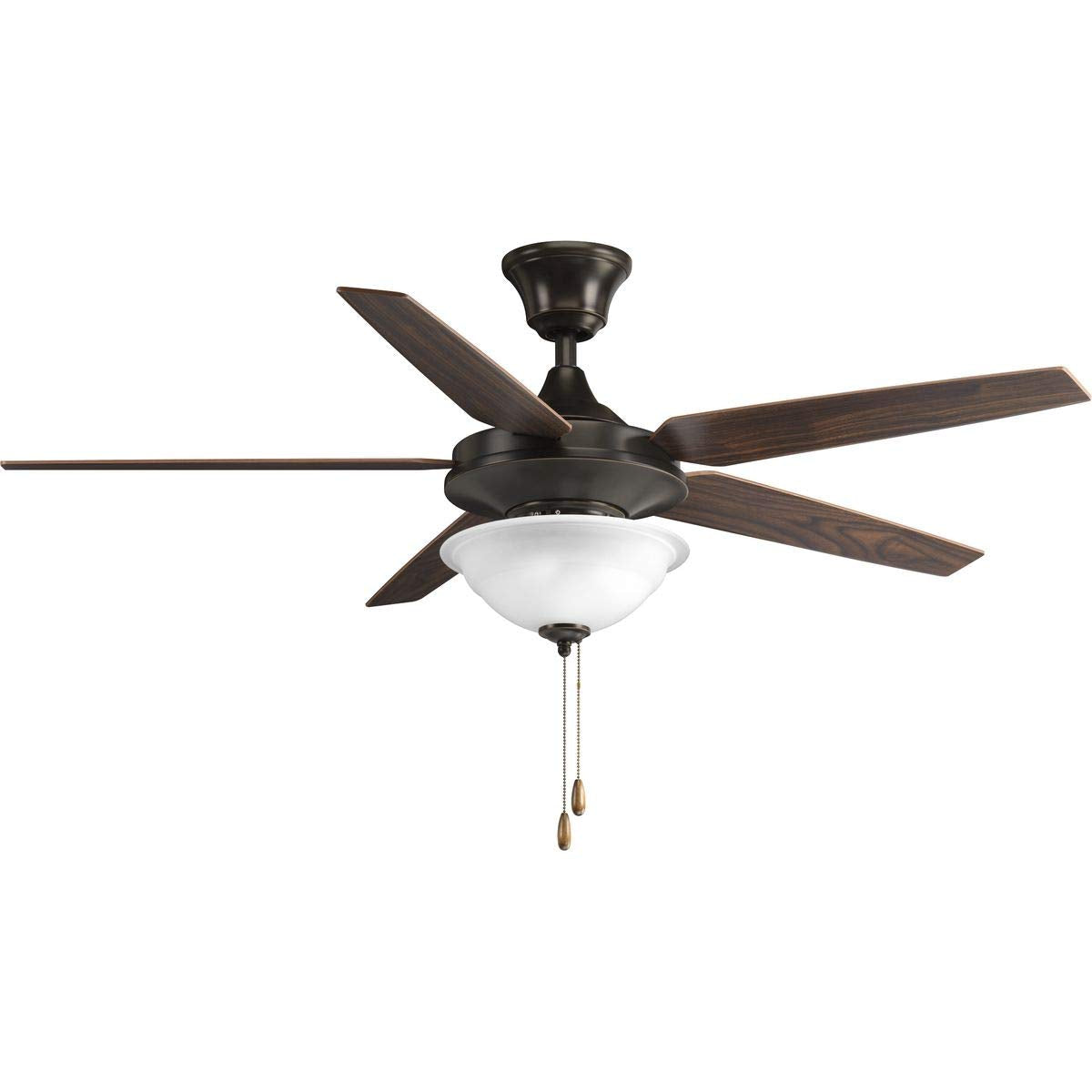 Progress Lighting P2530-20 54-Inch 5 Blade Fan with Reversible Medium Cherry/Classic Walnut Blades, Antique Bronze
