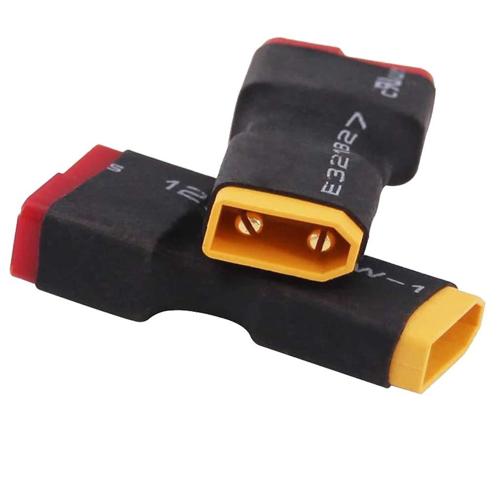 Yiqigou 2 Pairs No Wire Deans-T Plug Male Female Connector to XT30 Male Female Plug Connector Conversion Adapter for RC Batteries