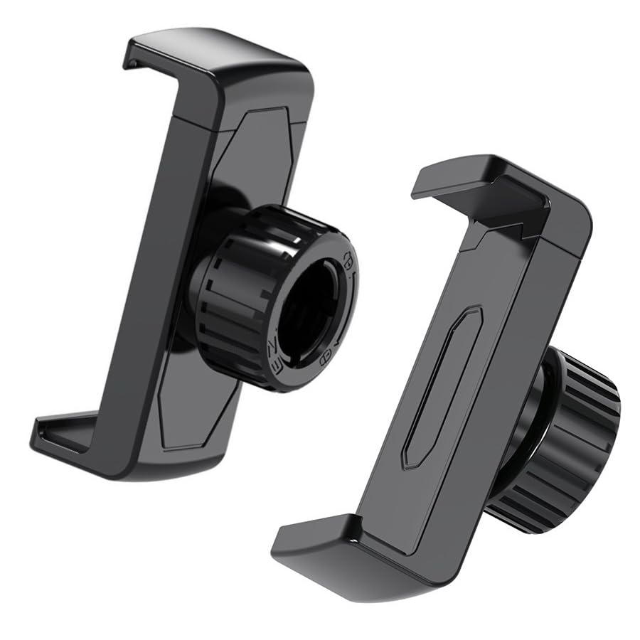 RecDec 2 Pack Phone Holder Mount Clamp Replacement with 17mm Ball Head Joint Socket Phone Clip Bracket for Selfie Ring Light Tripod Stand Air Vent Car