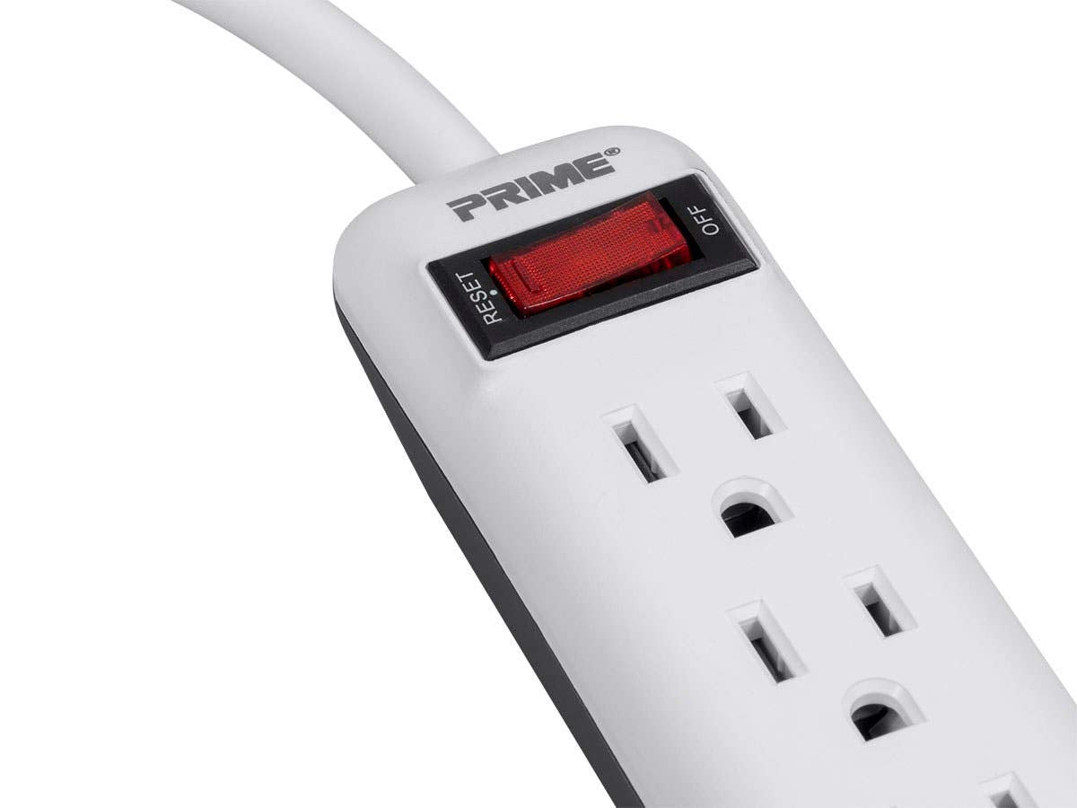 Monoprice Power & Surge - 3 Feet Cord - White | 15A / 125V / 1875W