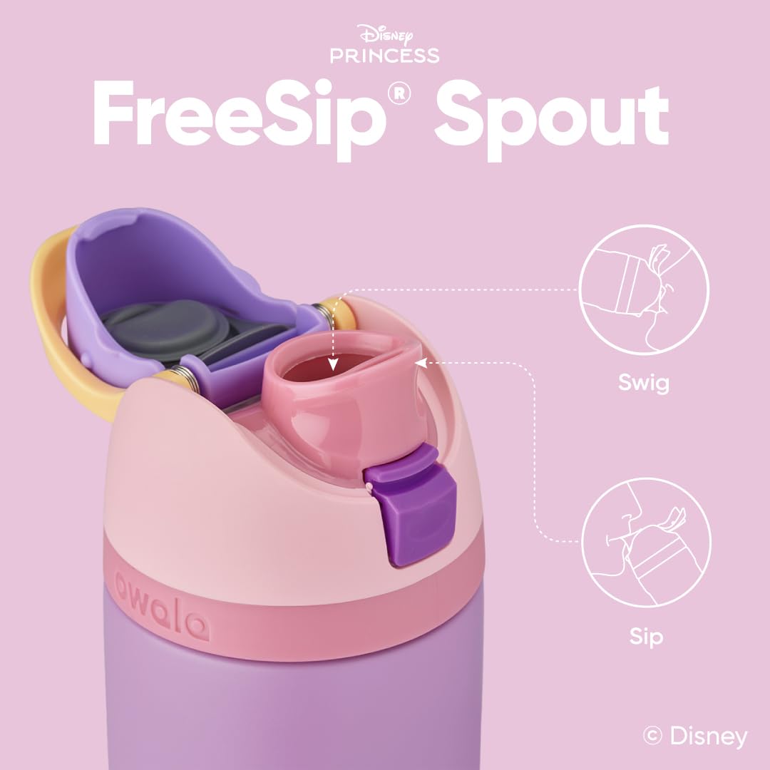 Owala Disney Princess FreeSip 24oz Insulated Stainless Steel Water Bottle with Straw, BPA-Free Sports & Travel Bottle, Rapunzel