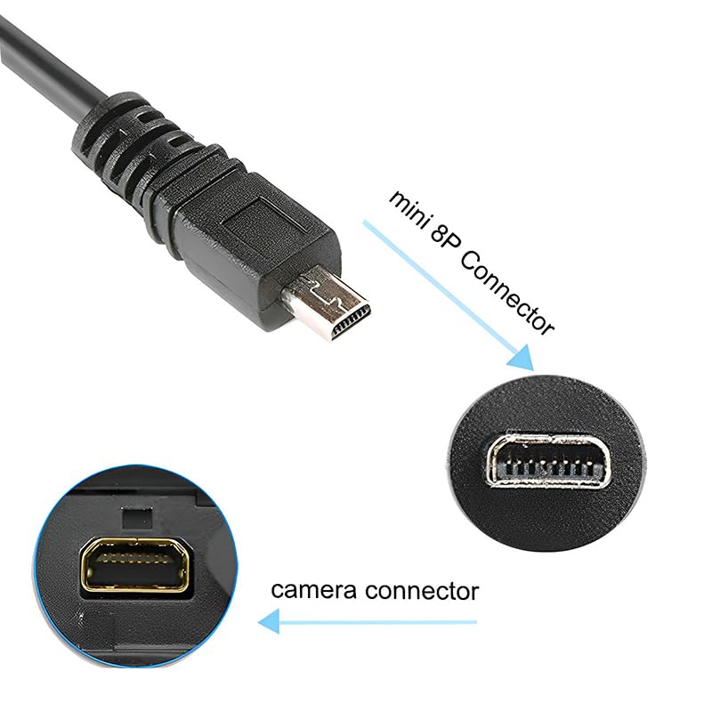 Camulti UC-E6 Digital Camera USB Data Cable Mini 8 Pin for Sony for Nikon CoolPix for Fuji for Panasonic P510, P520, S80, S1000, P510,S4200, S4300