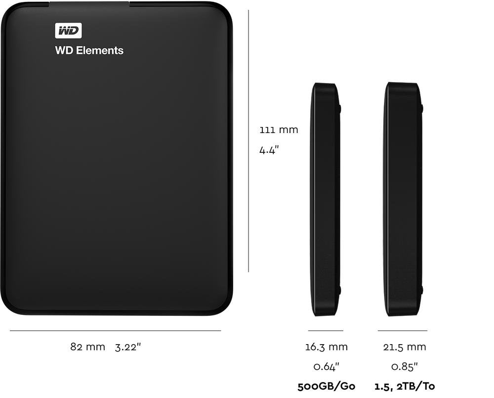 WD 3TB Elements Portable External Hard Drive - USB 3.0 - WDBU6Y0030BBK-WESN