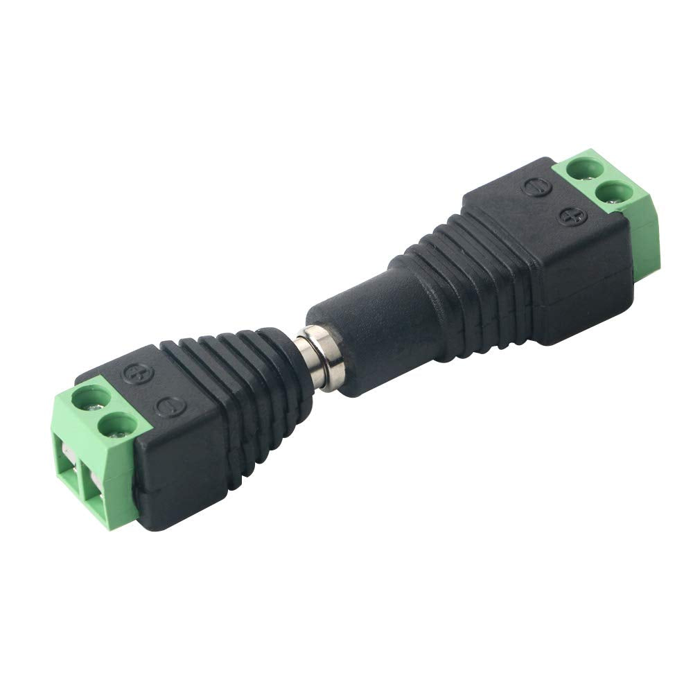 FULARR 24Pcs Professional 5.5 X 2.1mm DC Screw Terminal Plug Connector, Barrel 12V DC Power Jack Connector Adapter, 12 Pairs 2 Pin Male Plug & Female