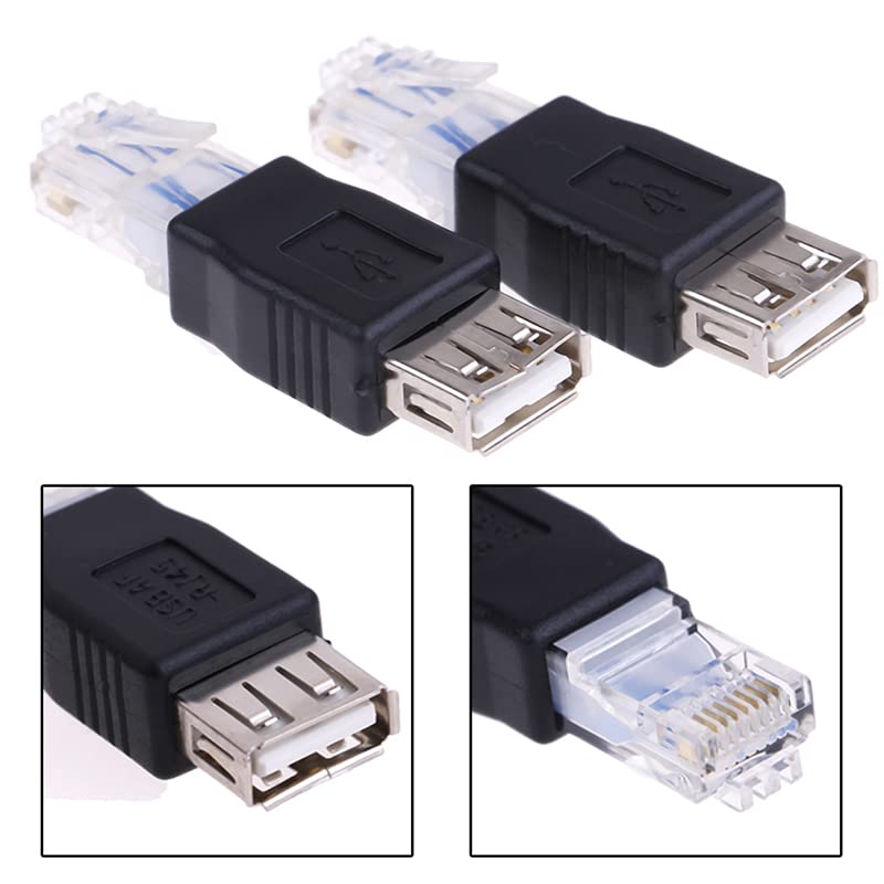Herfair Ethernet to USB Adapter 2PCS for ADSL Modem/Router/Computer Camera/Surveillance Camera with Network Function - RJ45 LAN Internet Male to USB