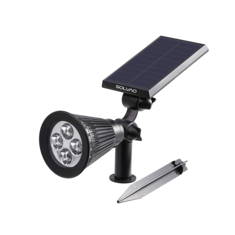 SOLVAO Solar Spot Light | Ultra Bright, All-Weather-Resistant, Waterproof | Auto On/Off Sensor, Adjustable 270° | Rechargeable LED for Outdoor