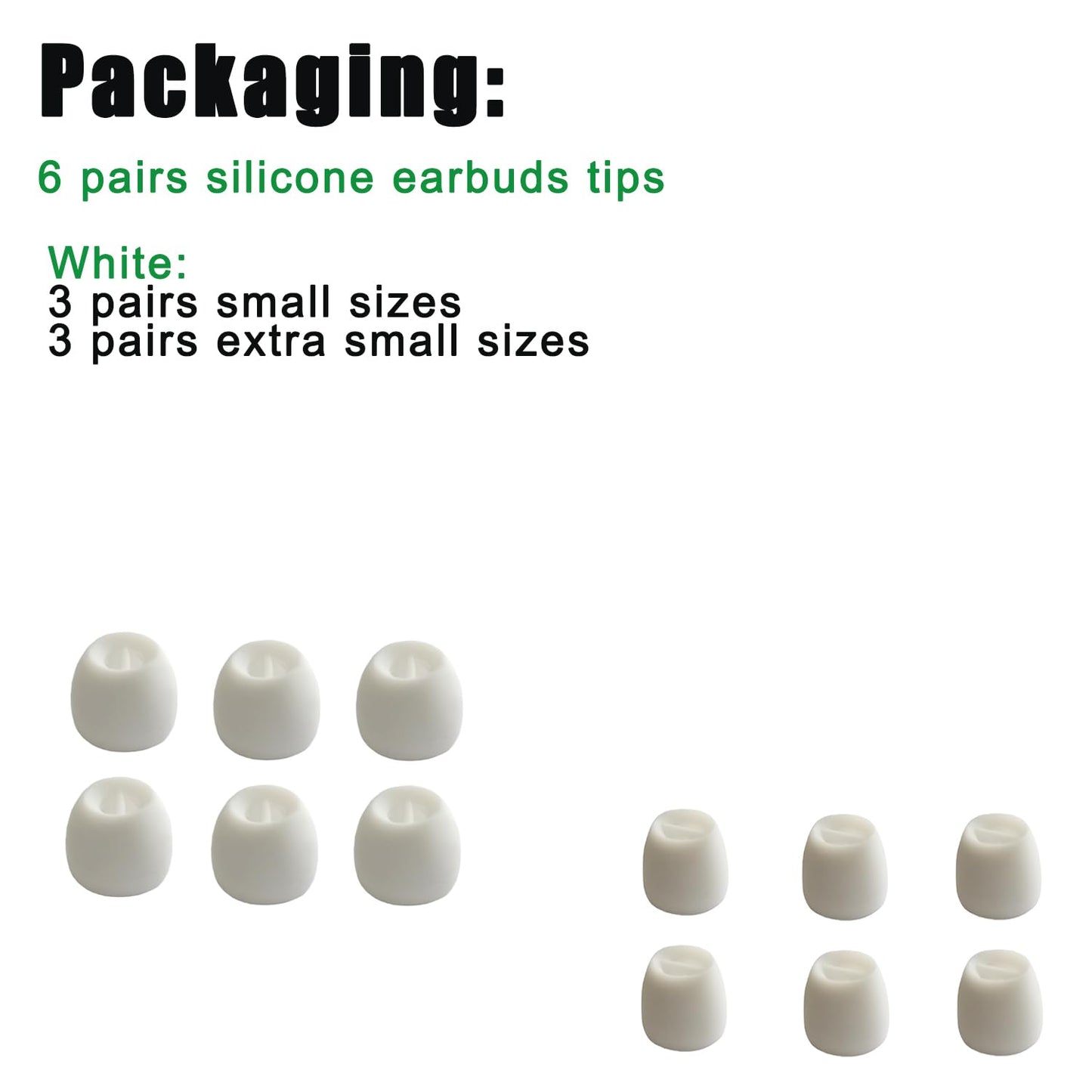 Mijusun Small Ear Tips Extra Small Earbuds Tips Replacement for Wireless Wired in-Ear Earphones fit 4.0mm-5.5mm Nozzles White