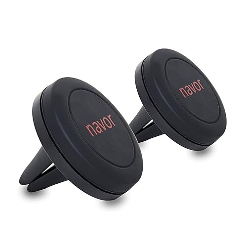 Navor Universal Air Vent Magnetic Car Mount in Black, 2 Pack, Compatible with iPhone 7 Plus, Magnetic Phone Holder for Cars