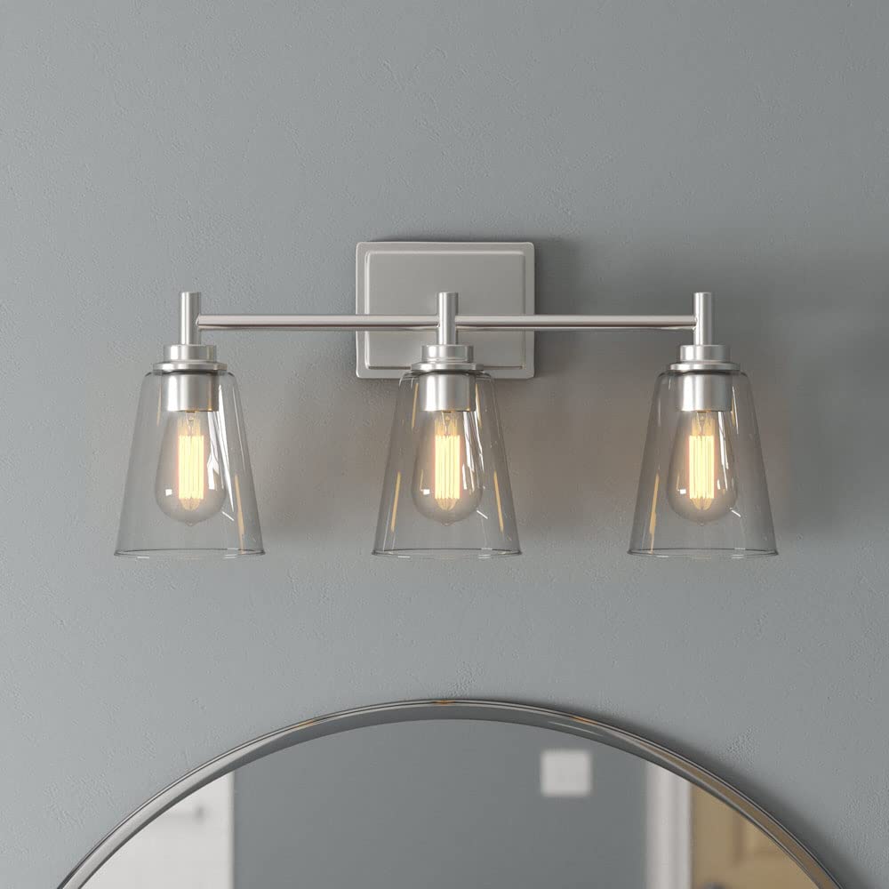 Designers Fountain 3-Light Westin Bathroom Vanity Lights Fixture, 22.5 Inch Wall Mount Sconce for Bedroom or Over Mirror, Matte Black, 95703-MB