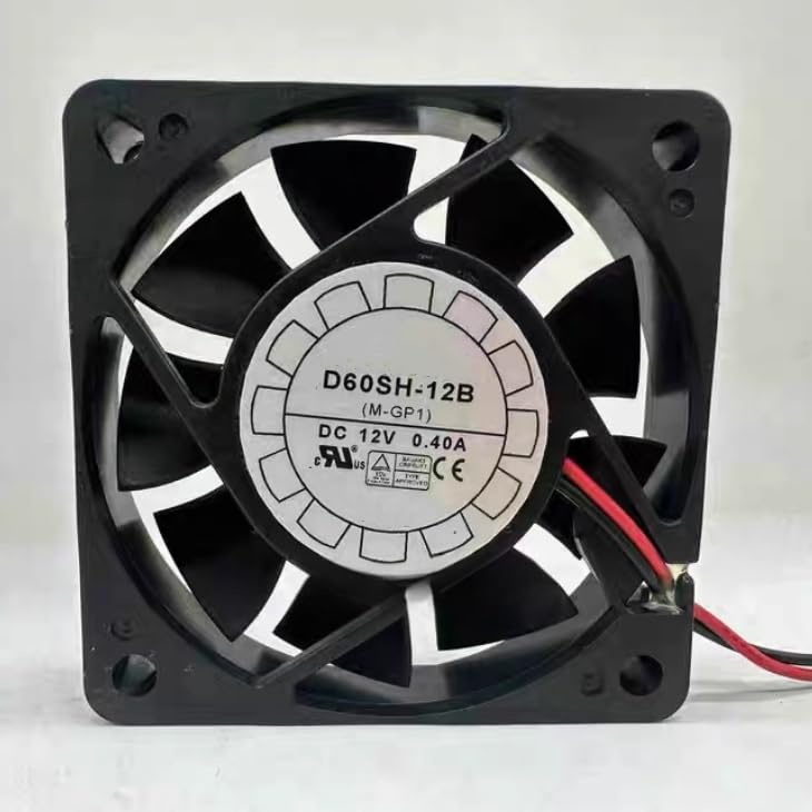 D60SH-12B DC 12V 0.40A 60x60x15mm 2-Wire Cooling Fan