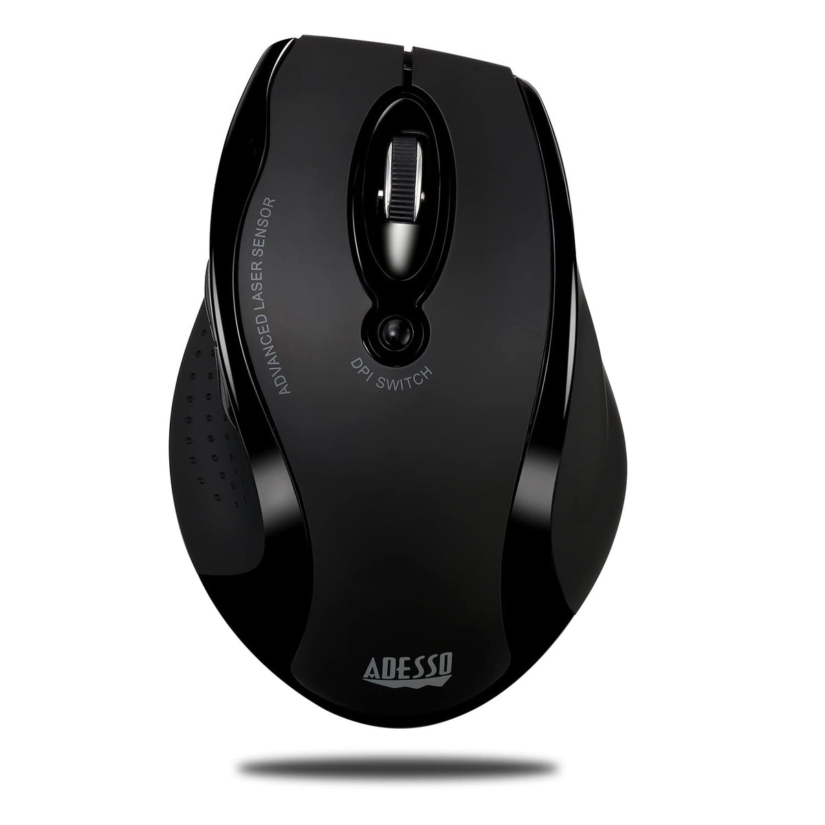 Adesso iMouse G25 Wireless Ergonomic Mouse, Black, 3 Levels Adjustable DPI