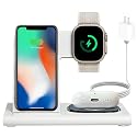 Spracht Flex Charge 3-3 in 1 Charging Station, Portable Charging Station for Smartphones, Smart Watches, Earbuds - 25W Fast Wireless Charger Stand