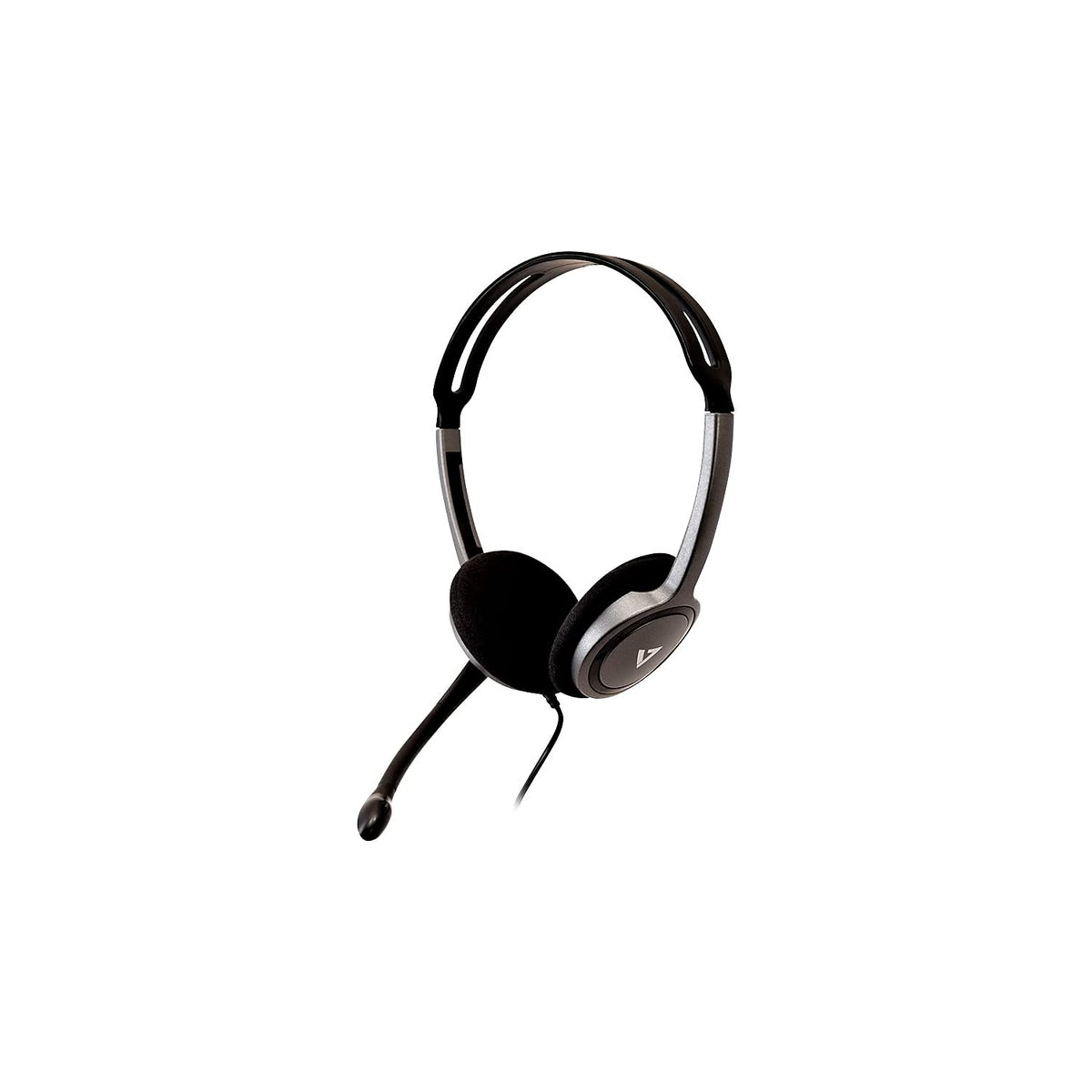 V7 HA212 Lightweight Stereo Headset with Microphone - Black & Grey