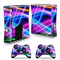MightySkins Skin Compatible with X-Box 360 Xbox 360 S Console - Light Waves | Protective, Durable, and Unique Vinyl Decal wrap Cover | Easy to Apply
