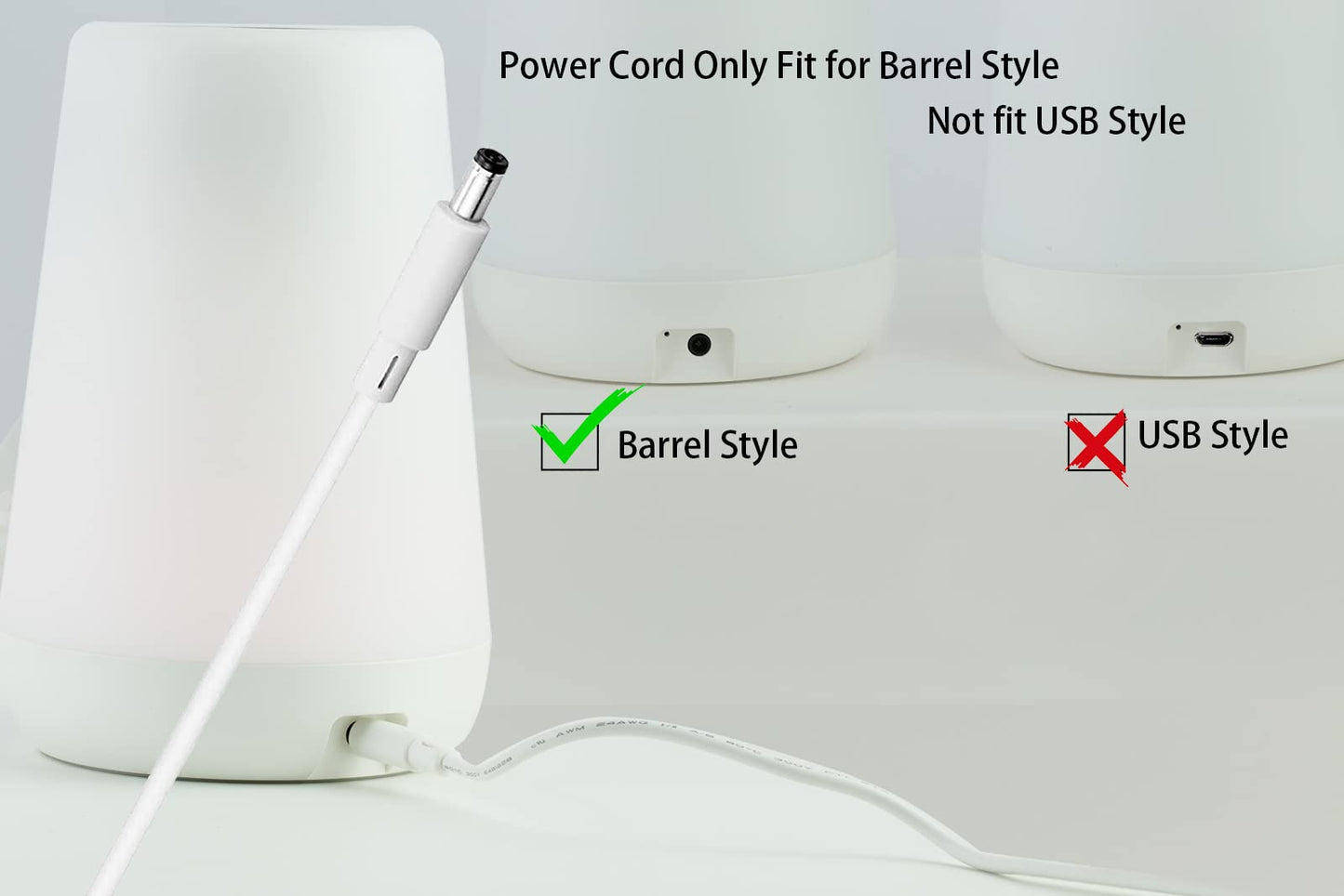 LEFXMOPHY Power Cord Replacement for Hatch Baby Rest Sound Machine Night Light, Barrel Style 5V 1A White AC Supply Adapter Cable 5ft