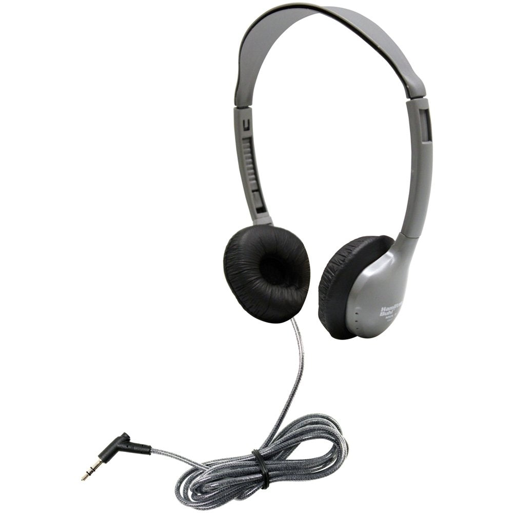 HamiltonBuhl MS2L SchoolMate Personal Stereo Headphones - On?Ear Design, 3.5mm Slim?Barrel Plug, Chew?Resistant Dura?Cord, Replaceable Leatherette