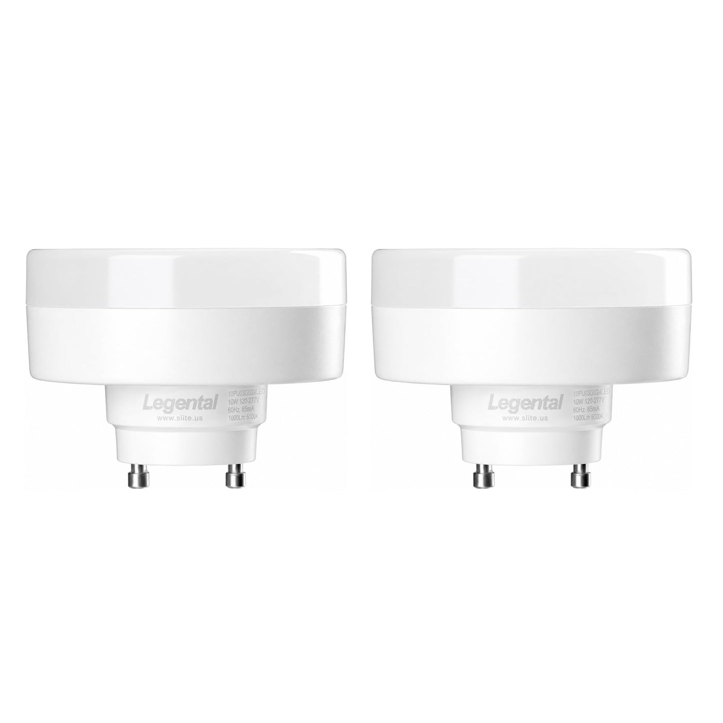 2.99" GU24 LED Puck Light Bulb 2 Prong, 10W 1000LM 5000K Cool White, 2 Pack