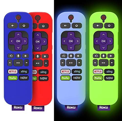 (4-Pack) for 3600R TCL Roku TV Stick Remote Case Cover,TOLUOHU for TCL Roku Remote Control,Cover Roku Express Skin Sleeve Silicone Shockproof