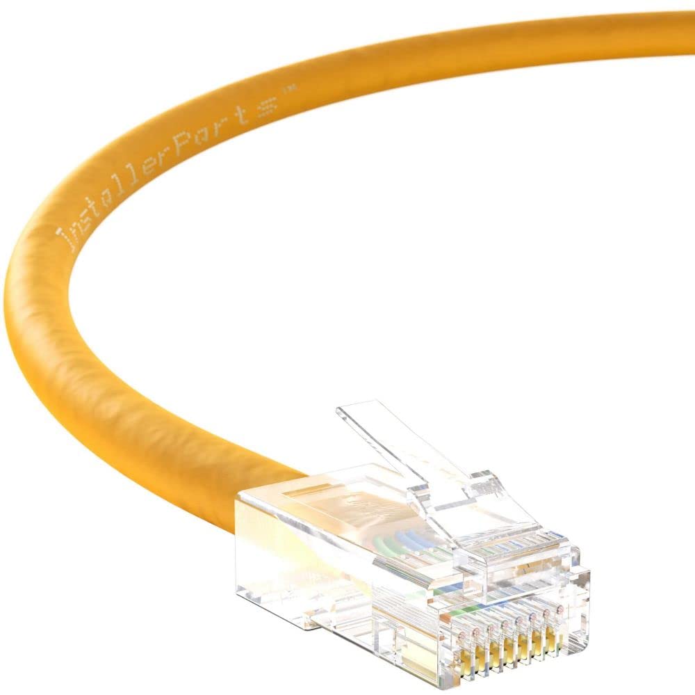 InstallerParts (10 Pack Ethernet Cable CAT5E Cable UTP Non-Booted 5 FT - Yellow - Professional Series - 1Gigabit/Sec Network/Internet Cable, 350MHZ