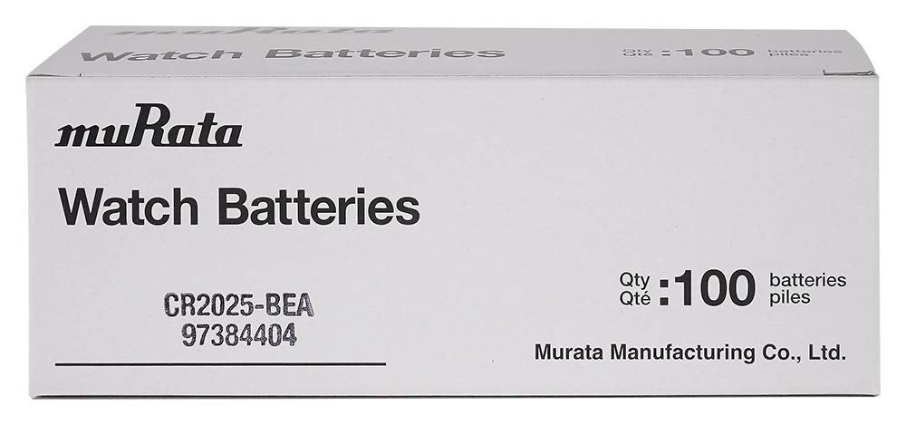 Murata CR2025 Battery DL2025 ECR2025 3V Lithium Coin Cell (100 Batteries)