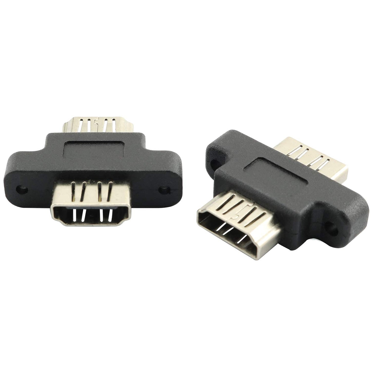 Longdex 2PCS HDMI Female to HDMI Female Screw Lock Panel Mount Extension Extender Coupler Adapter