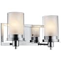 Designers Impressions Juno Polished Chrome 2 Light Wall Sconce/Bathroom Fixture with Clear and Frosted Glass: 73468