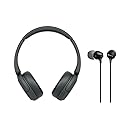 Sony WH-CH520 Compact Easy Carrying Wireless Bluetooth On-Ear Headphones with Microphone (Black) Bundle MDR-EX15LP Fashion Color EX Series in-Ear…